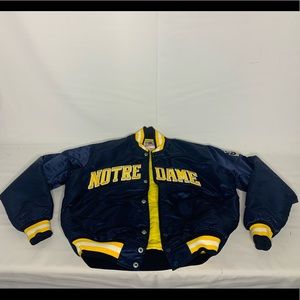 Vintage Norte Dame Bomber Jacket Large by Starter